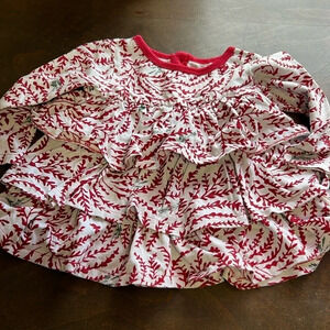 Burt's BeesBaby Holiday Dress Ruffle Tiered 12M Long Sleeve Christmas